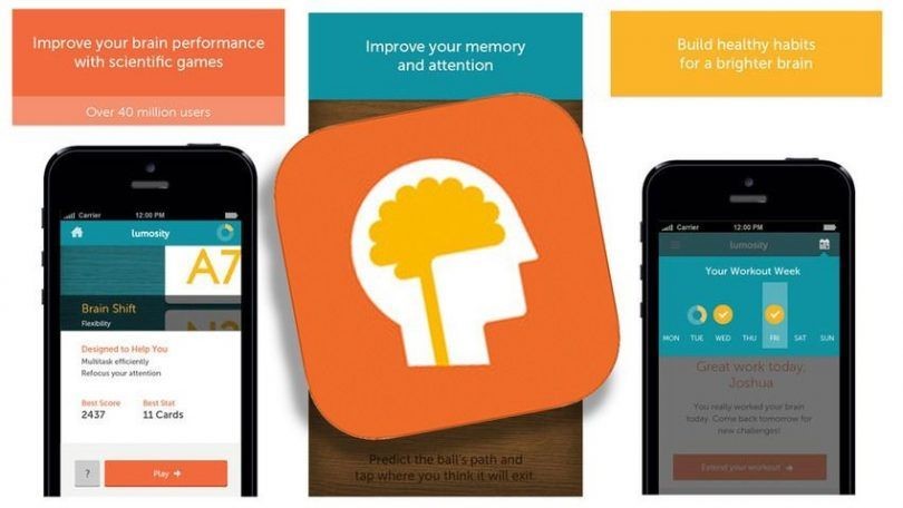 Lumosity app on smartphone